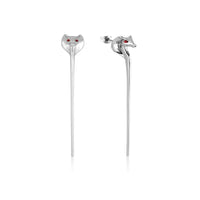 Aladdin Jafar Snake Staff Earrings White Gold