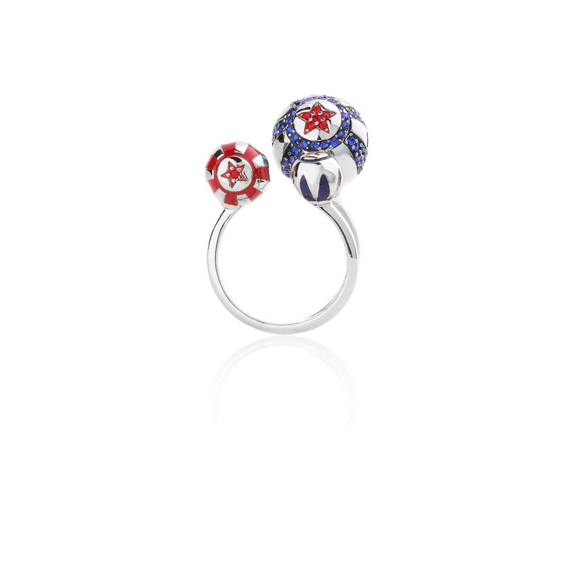 Dumbo Circus Ball Ring White Gold