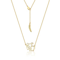 Dumbo Out Line Necklace Yellow Gold