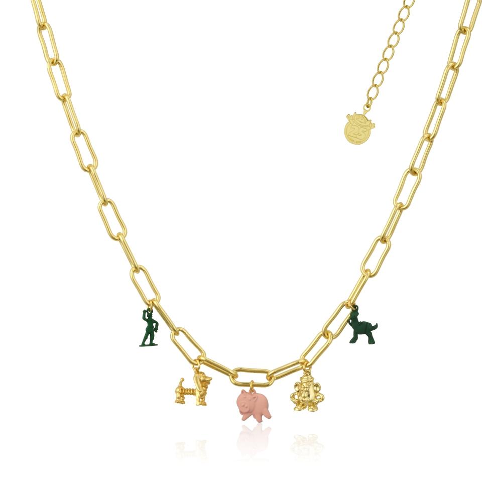 Disney Pixar Toy Story Charm Necklace Yellow Gold