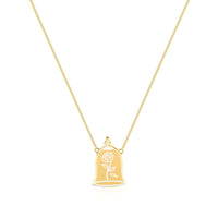 Sterling Silver Enchanted Rose Necklace Yellow Gold
