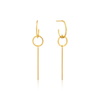Gold Modern Solid Drop Earrings
