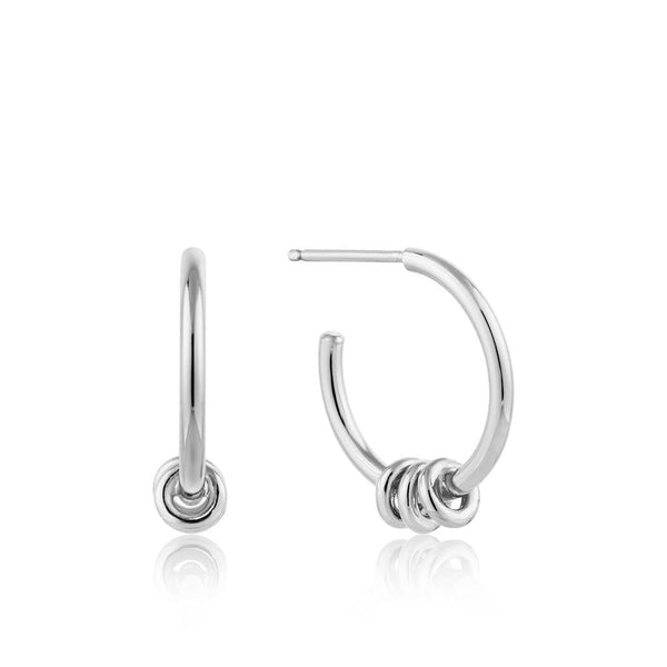 Silver Modern Hoop Earrings