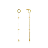 Gold Modern Beaded Drop Earrings