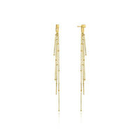 Gold Fringe Tassel Drop Stud Earrings