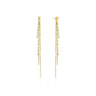 Gold Fringe Tassel Drop Stud Earrings