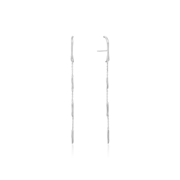 Silver Slinky Drop Earrings