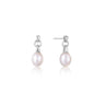 Silver Pearl Drop Stud Earrings