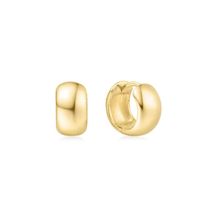 Gold Chubby Small Huggie Hoop Earrings