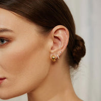 Gold Chubby Small Huggie Hoop Earrings