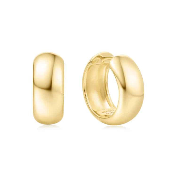 Gold Chubby Medium Huggie Hoop Earrings