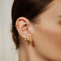 Gold Chubby Medium Huggie Hoop Earrings