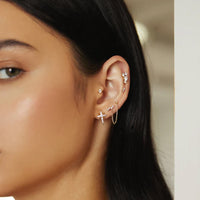 Gold Eight-Pointed Star Stud Earrings