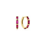 Crimson Huggie Hoop Earrings