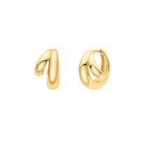 Gold Dome Huggie Hoop Earrings