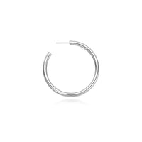 Silver Classic Tube Large Hoop Earrings