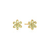 Gold Mint Green Floral Stud Earrings