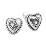 Oxidised Sterling Silver Heart Stud