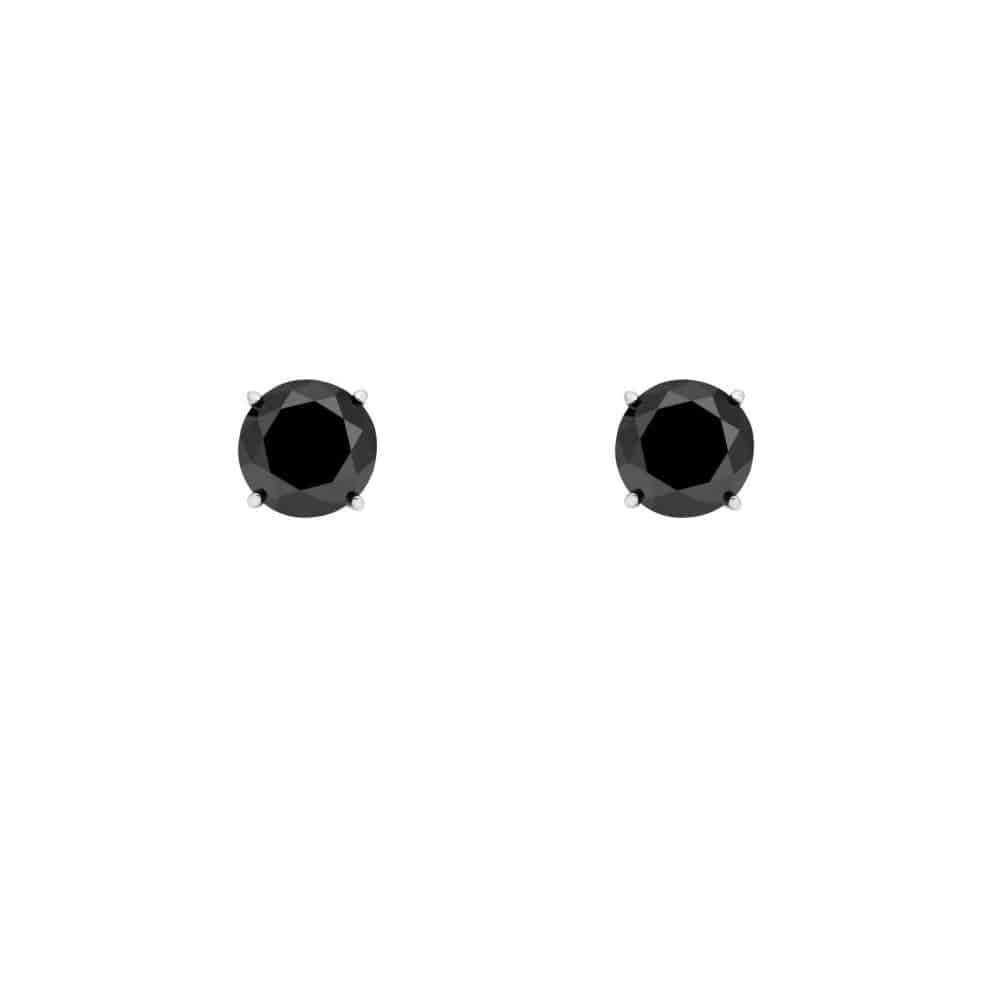 Sterling Silver Claw Set CZ Black Stud