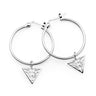 Sterling Silver Triangle Charm Hoop Earrings