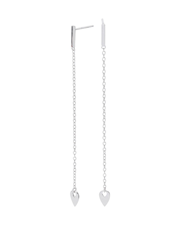 Poppy Silver Long chain Earrings