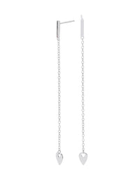 Poppy Silver Long chain Earrings