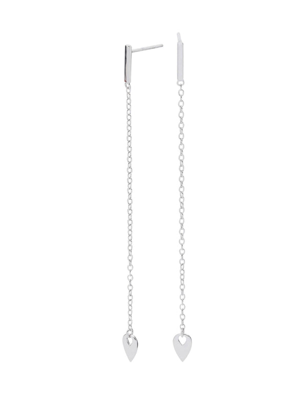 Poppy Silver Long chain Earrings