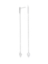 Poppy Silver Long chain Earrings
