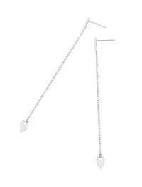 Poppy Silver Long chain Earrings