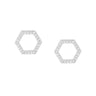Silver Hexagon Stud Earrings