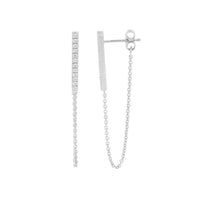Sterling Silver Bar Chain Earrings
