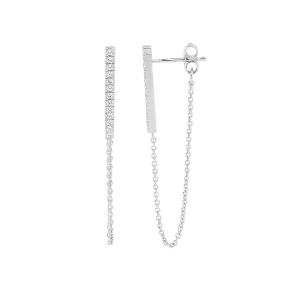 Sterling Silver Bar Chain Earrings