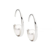 Fresh Water Pearl Rhodium Plated Silver Earrings