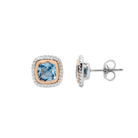 Blue Colour CZ Studs in Silver