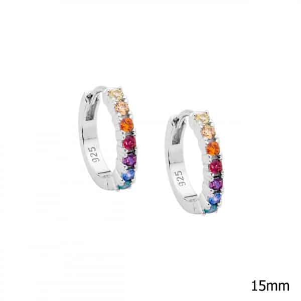Spectral Colour Silver Small Hoop E524M