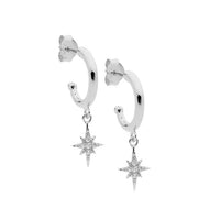 Star Light Hoop Earring White Gold