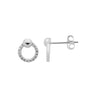 CZ Paved Open Circle Stud Earrings White Gold