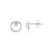 Sterling Silver Open Circle 9mm Stud Earrings