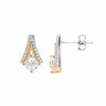 Sterling Silver Open 'V' Cushion Cut CZ Stud Earrings