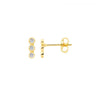Sterling Silver CZ  Small Bar Stud Earrings Yellow Gold
