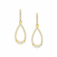 Gold Plated Sterling Silver CZ set Teardrop Necklace