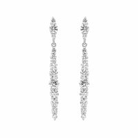 Sterling Silver Gradual White Cubic Zirconia Drop Earrings