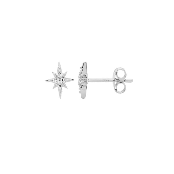 Sterling Silver Tiny Starlight Stud Earrings