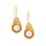Yellow Gold Plated Silver Freshwater Pearl Nest Earrings