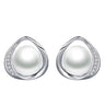 FW Pearl on CZ Sterling Silver Stud