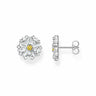 Lovely Daisy Large Ear Studs Silver
