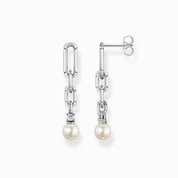 Earring Links with Pearl Silver