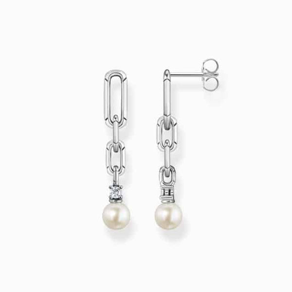 Earring Links with Pearl Silver