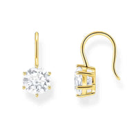 Earrings with White Zirconia Gold