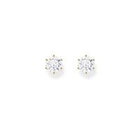Ear Studs with 7 mm White Zirconia